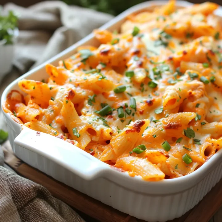 Cheesy Buffalo Chicken Pasta Bake