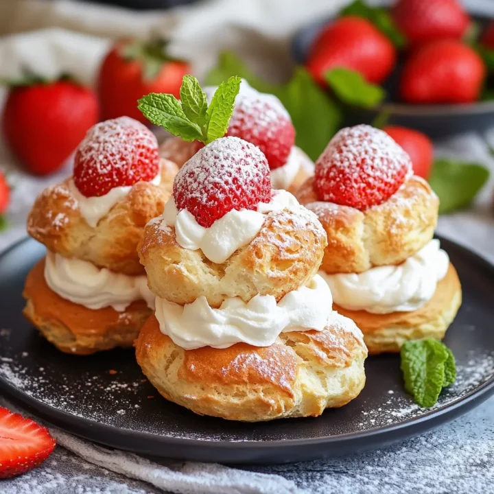 Fluffy Strawberry Cream Puffs Recipe