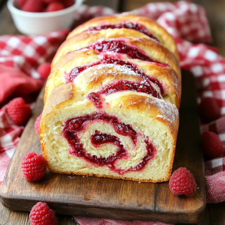Raspberry Swirl Brioche Breakfast Loaf