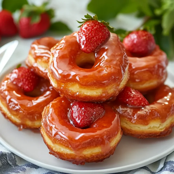 Strawberry Glazed French Crullers Recipe