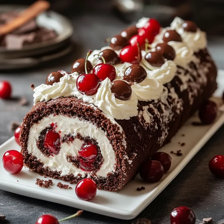 Elegant Black Forest Cake Roll