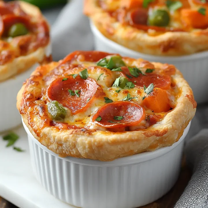 Cheesy Fun Pizza Pot Pies