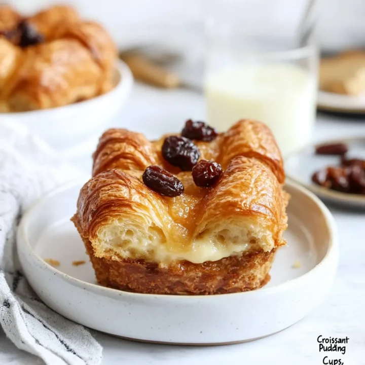 Croissant Bread Pudding Cups