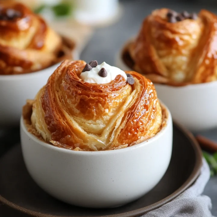 Croissant Bread Pudding Cups