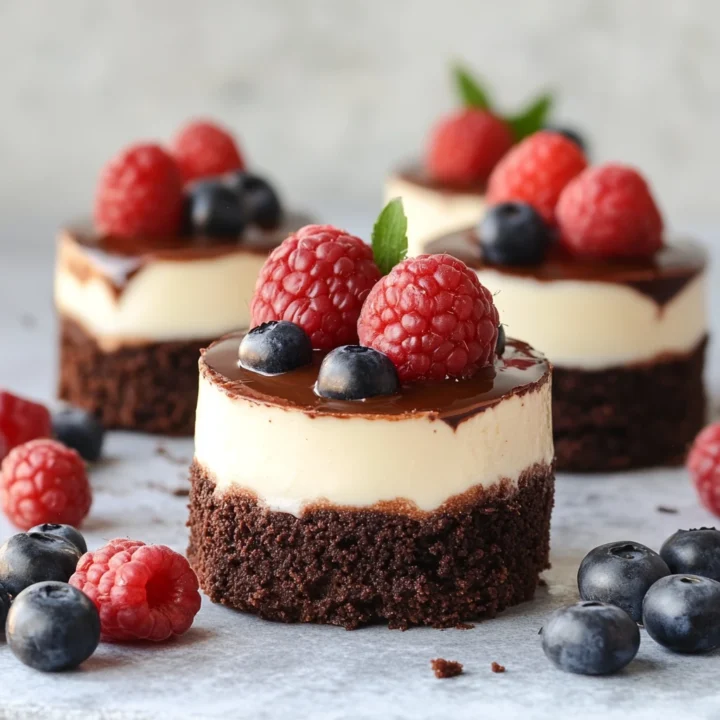 Brownie Bottom Mini Cheesecakes