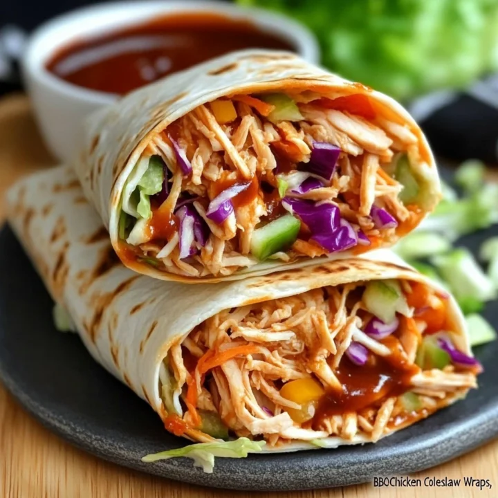 BBQ Chicken Coleslaw Wraps