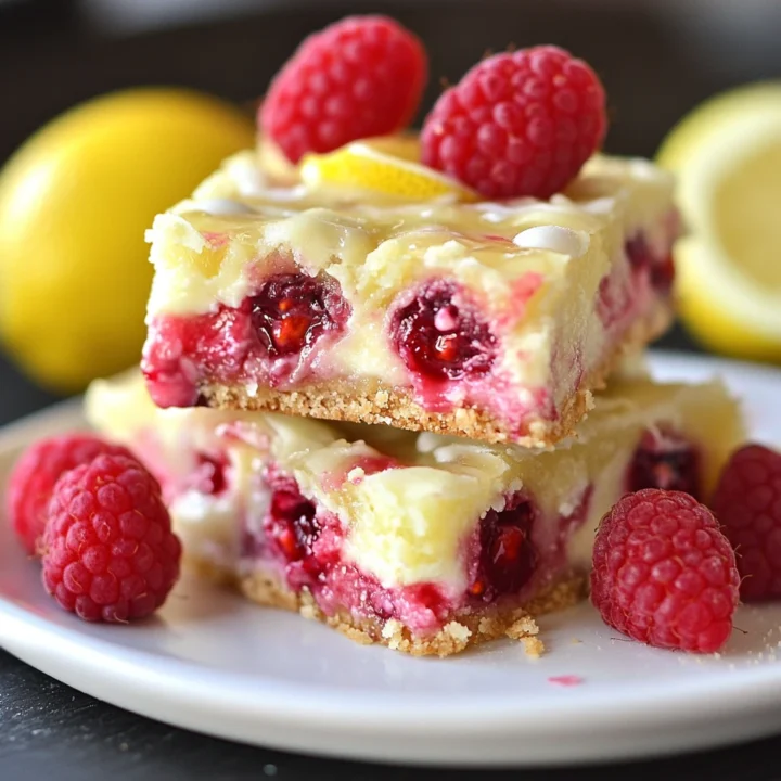 Raspberry Lemon White Chocolate Gooey Bars