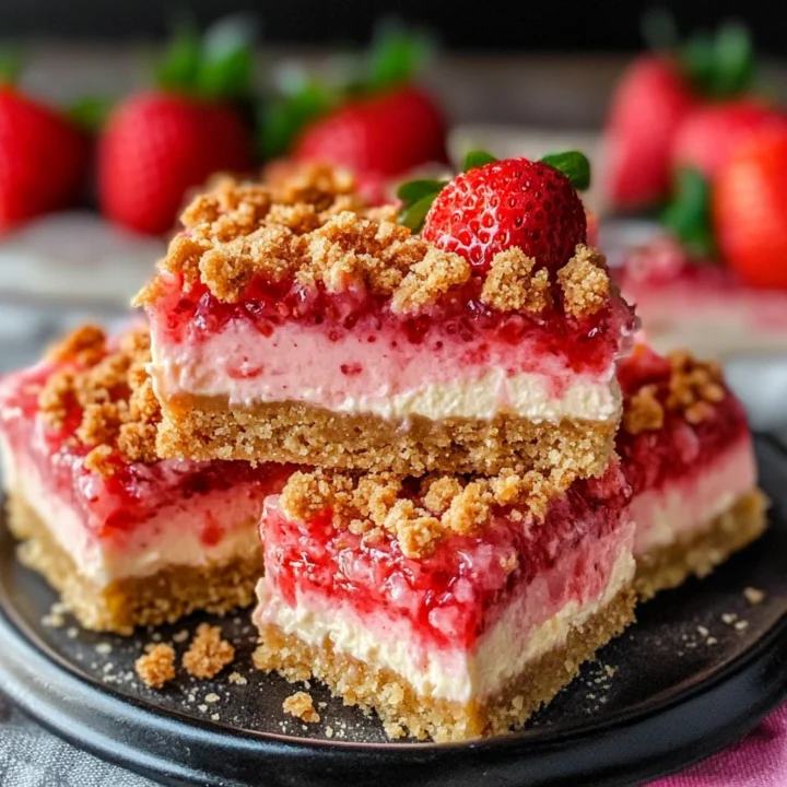 Strawberry Milk Crunch Cheesecake Squares