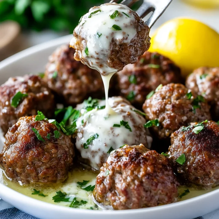 Juicy Greek Meatballs with Lemon Sauce