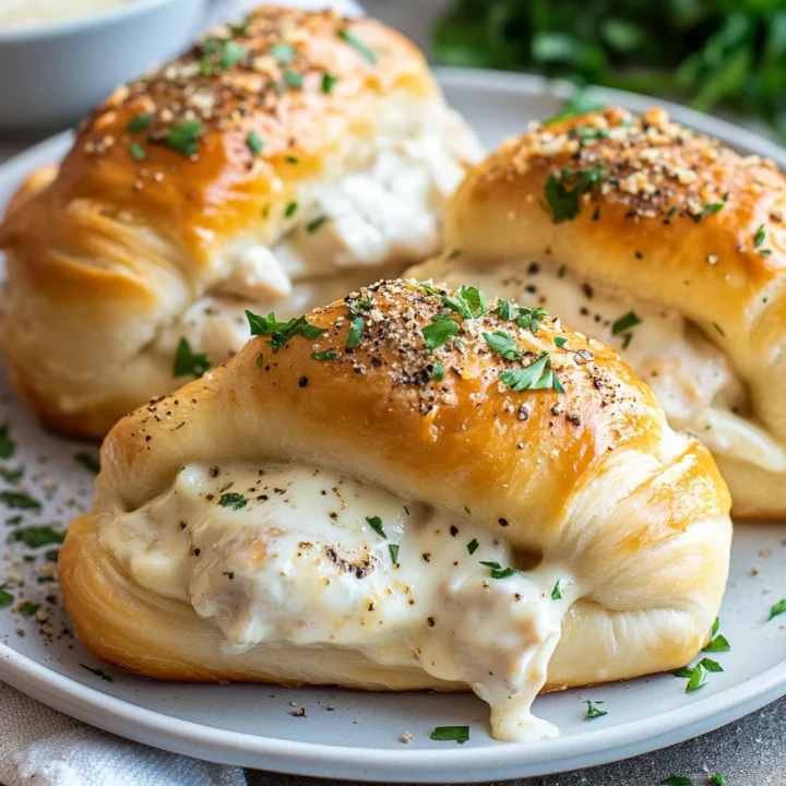Chicken Alfredo Stuffed Crescent Rolls