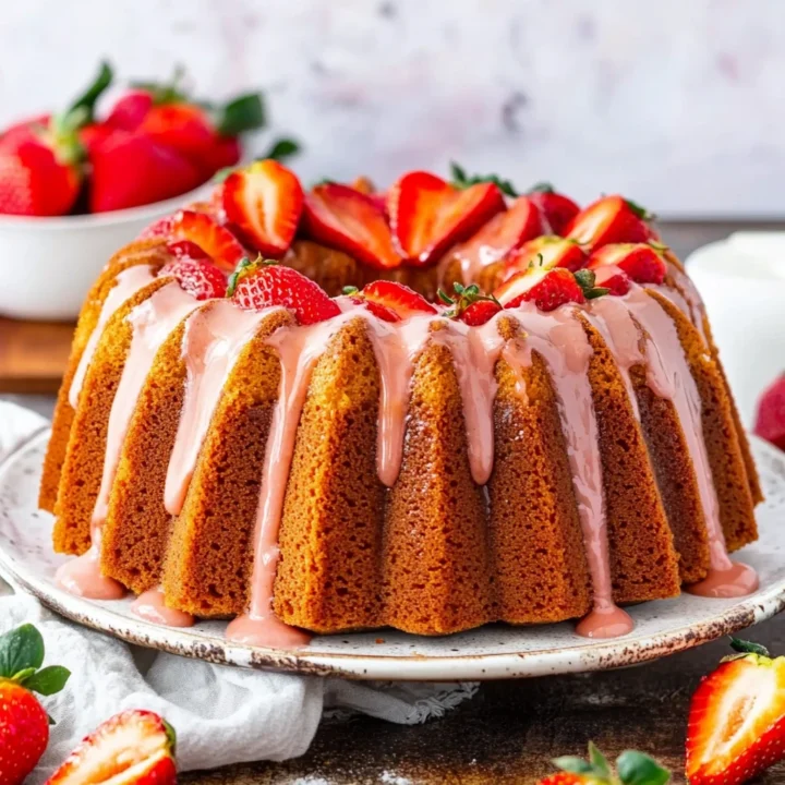 Strawberry Bundt Cake With Glaze