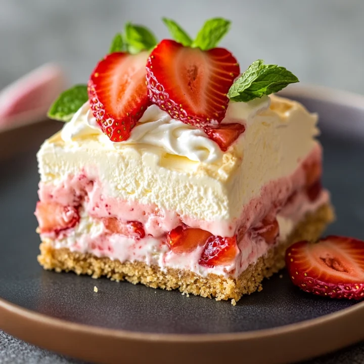 Strawberry Shortcake Ice Cream Squares