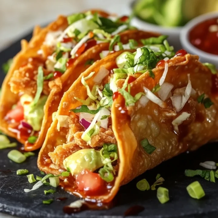 Crispy Chicken Wonton Tacos Recipe