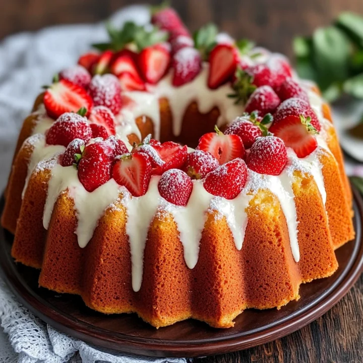 Strawberry Cream Cheese Pound Cake