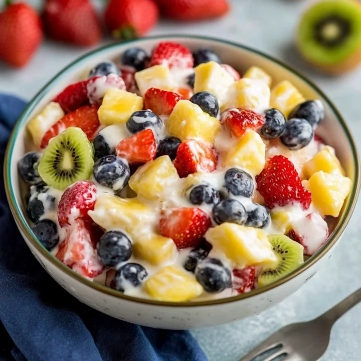 No Bake Creamy Fruit Salad