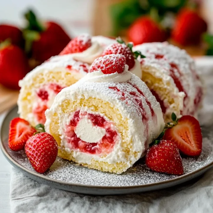 Strawberry Shortcake Cheesecake Roll Dessert