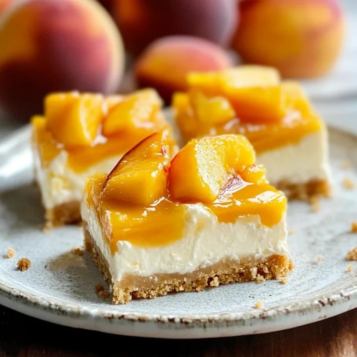 Peaches And Cream Cheesecake Bars