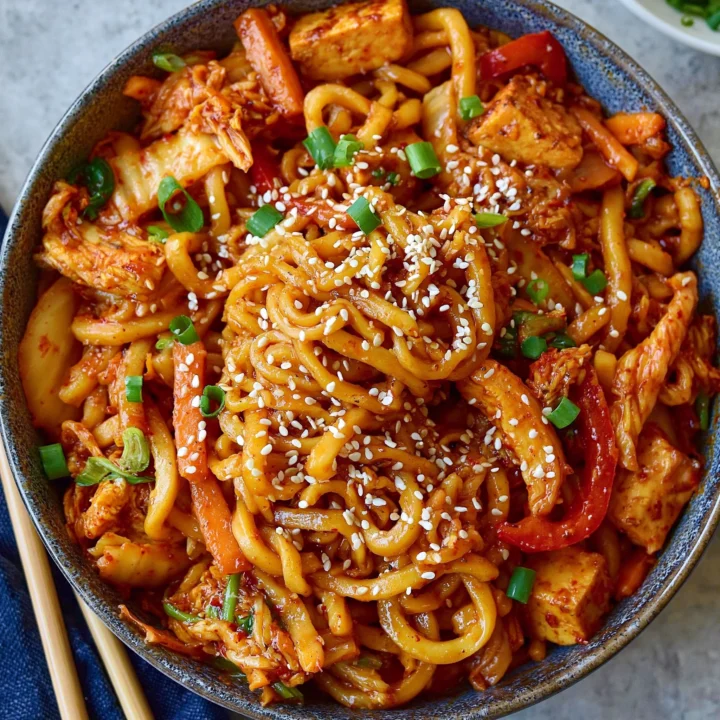 Quick Kimchi Noodles Dinner Recipe