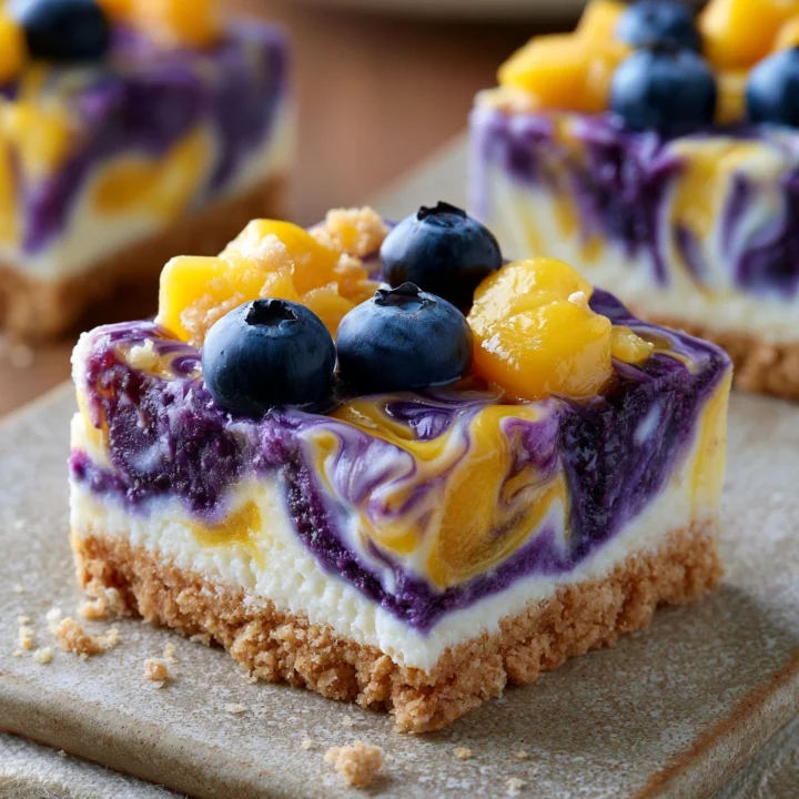 Blueberry Mango Cream Swirl Bars