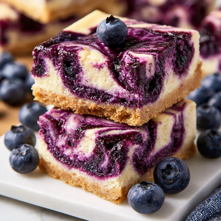 Blueberry Swirl Cheesecake Bars Recipe