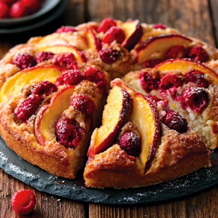 Peach Raspberry Cake Recipe