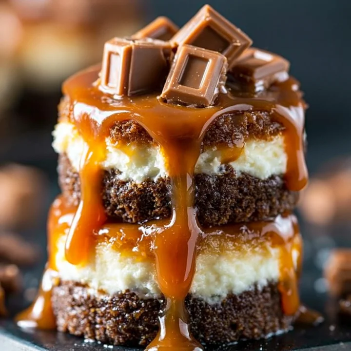 No Bake Chocolate Caramel Cheesecake Bites