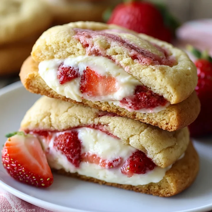 Strawberry Cheesecake Stuffed Cookies Recipe